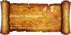 Albert Benjámin névjegykártya